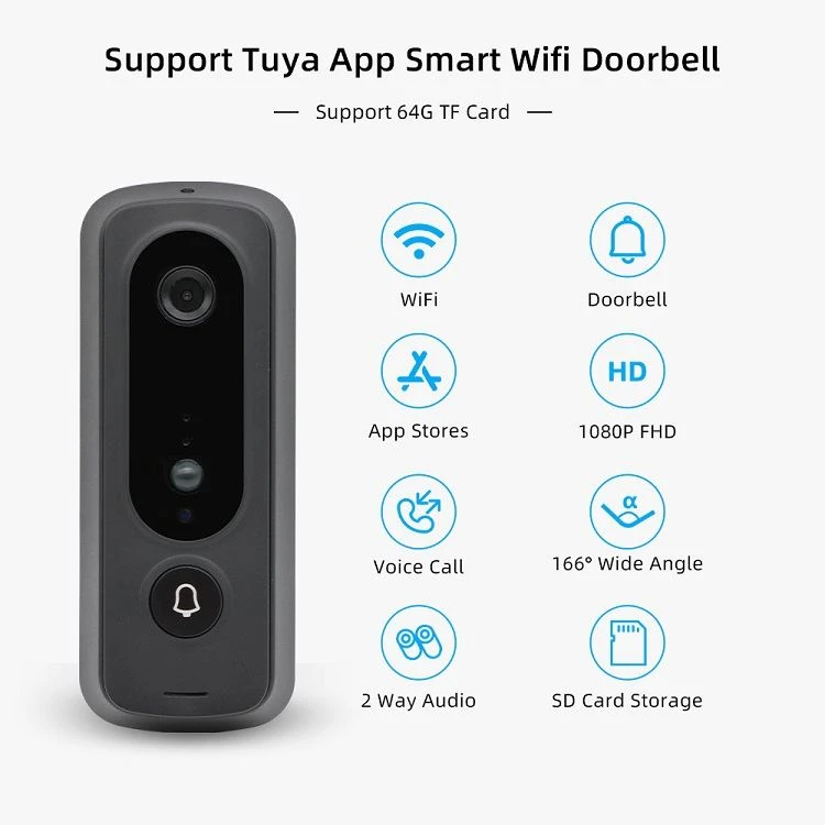 1 Wireless Video Doorbell Tuya Remote Control